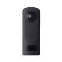 RICOH THETA Z1 51GB 4K 360 DEGREE CAMERA front view showing lens, microphone holes, RICOH logo, and lcd screen with image counter.