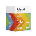 POLAROID COLOR FILM GO 2-PACK front titled view of packaging showing Polaroid logo and product name on front and only product name on side of packaging.